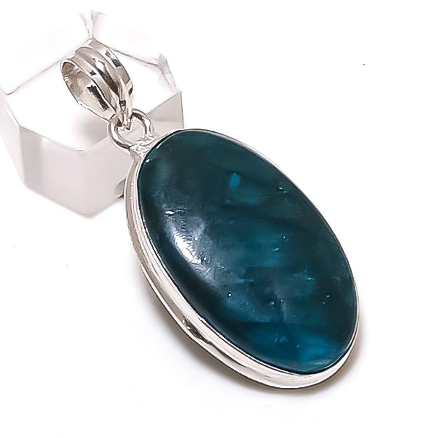 

Натуральный зеленый лабрадорит 925 стерлинговое серебро ювелирная подвеска 1,85 j2F27