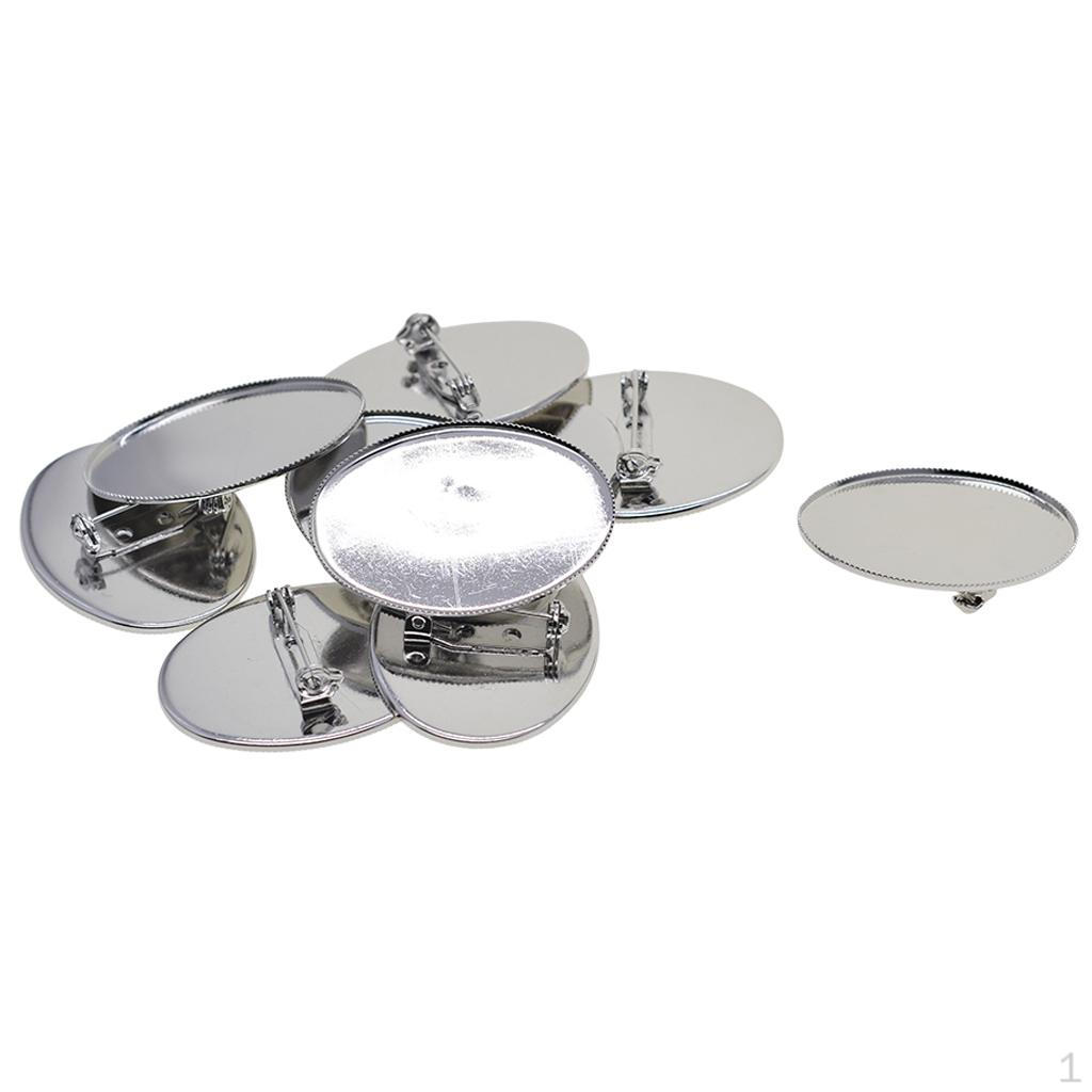 

10 шт., брошь с кабошоном, овальная булавка, безель, основание подноса