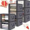 Extra Large Foldable Clothes Storage Bag With Zipper Lid Durable For Bedding Blankets Pillows Toys Thickened Fabric Easy Carry
