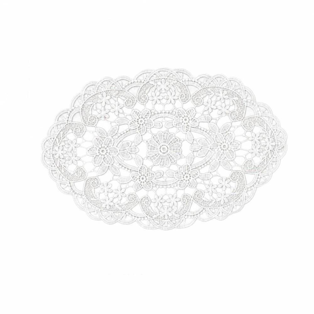 Flower Embroidery Lace Table Mat Embroidered Vase Table Lamp Pad Lace Table Cloth Beside Table