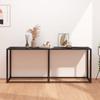 Day and Night - Day and Night Black Marble Tempered Glass Console Table 180x35x75.5 Cm