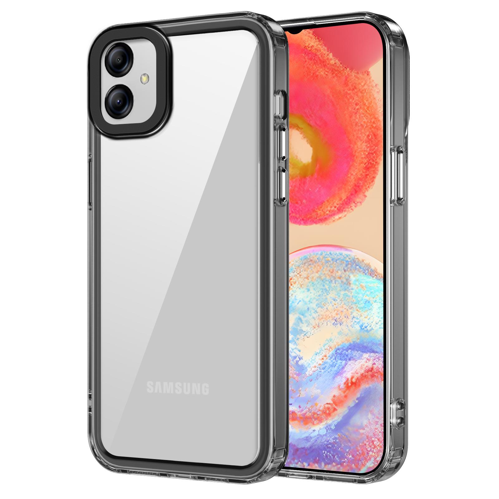 

Для Samsung Galaxy A04e 4G/M04 4G/F04 4G Чехол Кристально чистый ПК+ТПУ Защита от царапин Чехол для телефона Transparent Black