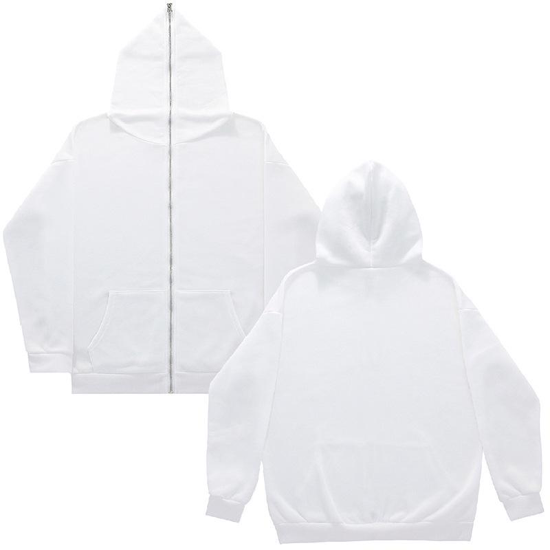 Men's Solid Color Full Zip Hoodie Sweatshirt