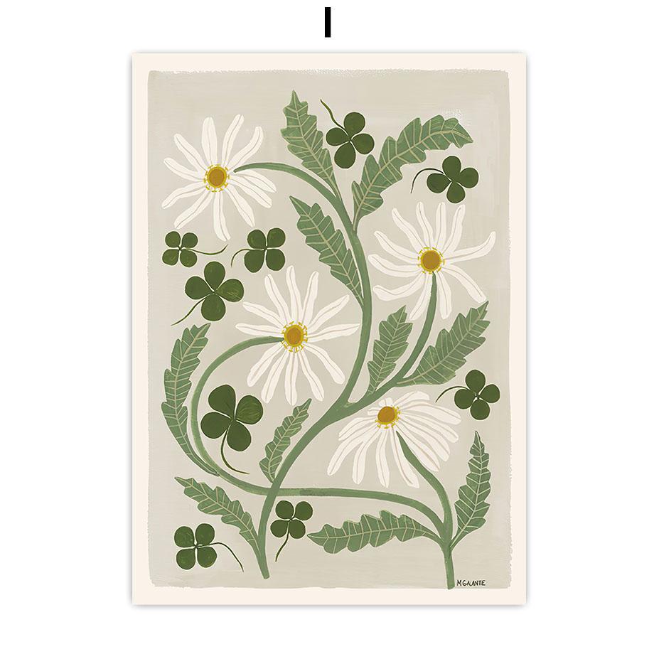 Flowers Coral Butterfly Shapes Abstract Wall Art Canvas Painting Nordic Posters And Prints Wall Pictures For Living Room Decor