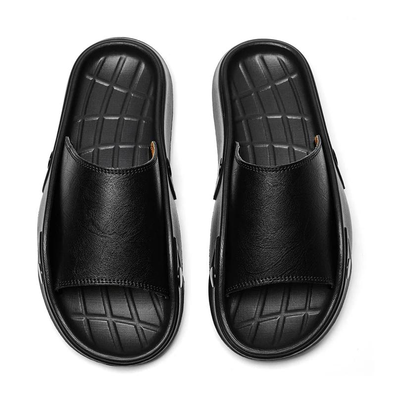 New Summer Mens Slippers Anti-Slip Half Drag Slides Lightweight Soft Casual Beach Shoes Quick Dry Wading Aqua Shoes Sandals