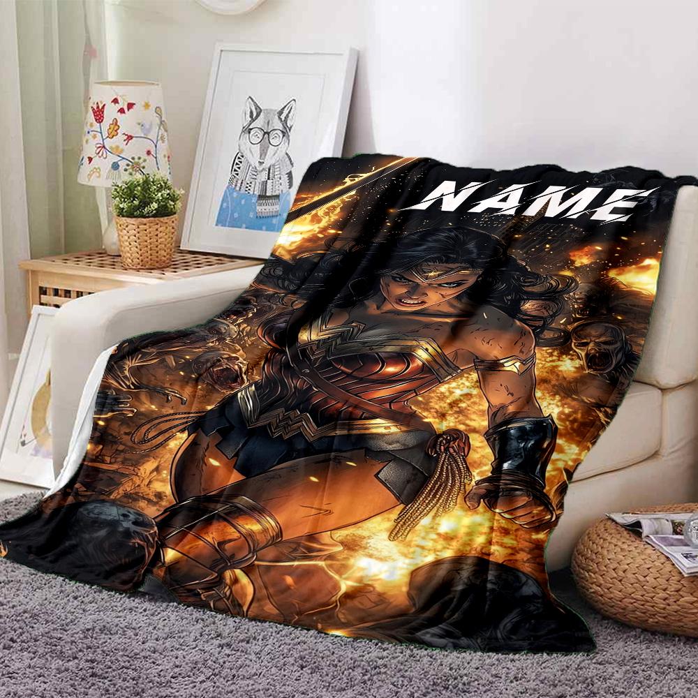 Custom Name Captain America's patriotic shield. blanket for Couch & Bed, Plush Cozy Fuzzy Blanket Super Soft & Warm Blankets for Fall and Winter. 0908