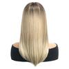 Long Ombre Blonde Wigs for Women Synthetic Hair Straight Wig with Bangs Cosplay Wigs Drag Queen Party Anime Movie Costume Wig