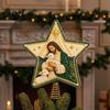 Christmas Tree Finishing Touches Christian Faux Pearl Art Topper Kit, DIY Faith Nativity Holiday Star Decor for Craft Decoration, Handmade Beaded