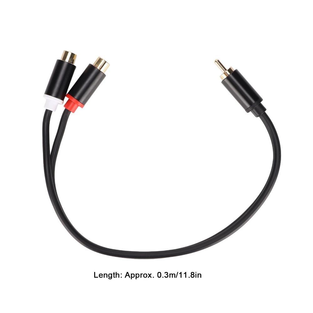 2PCS Plug and Play 1 Male to 2 Female 0.3m/11.8in for RCA Y Adapter Cable  Audio Video