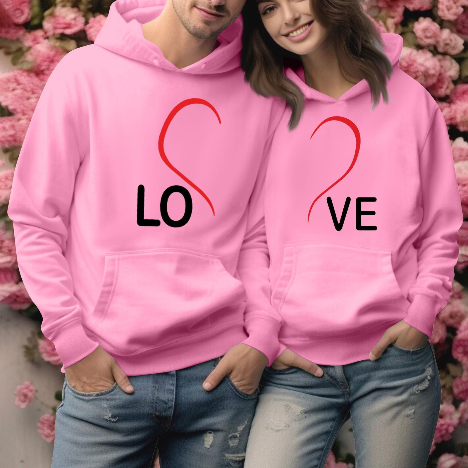 

Женский топ с круглым вырезом и длинными рукавами, пуловер с принтом ко Дню святого Валентина, парная толстовка XXXL розовый