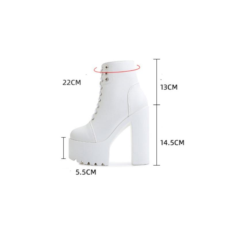 2025 Style Female Singer Thick Heel Short Muffin Thick Sole Performance White Super High Heel Stage Boots ZYW-831-12