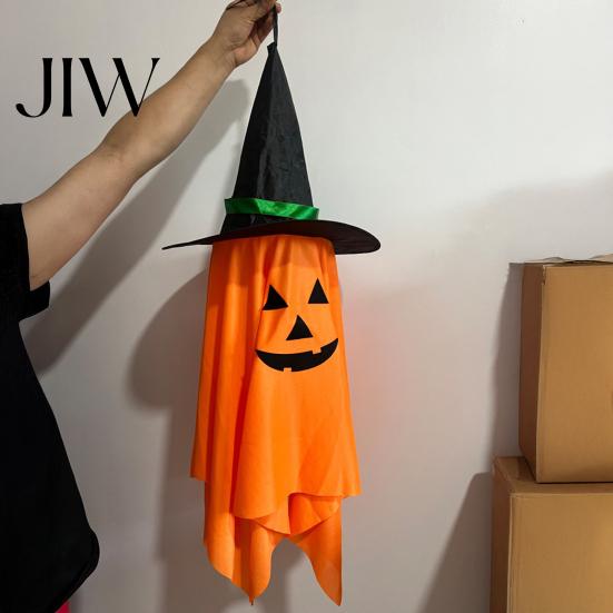 Reused Halloween Party Decorations Cute Hanging Decor, Pumpkin Ghost Pendant with Supplies Wizard Hat, Spooky Witch Ornament for Home Decorative