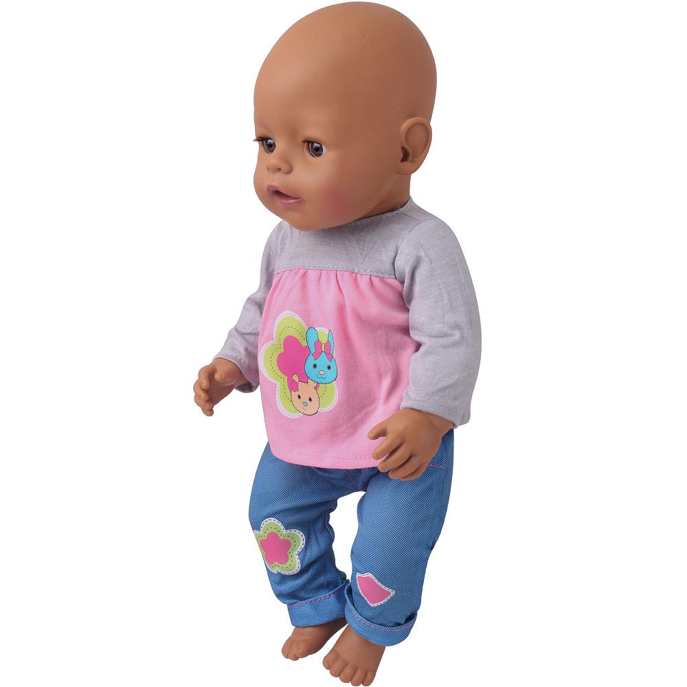 Muñecas Reborn de 43 cm Traje Casual Muñeca Americana Chica de 18 Pulgadas Nuestros y Generación Muñecas Accesorios Ropa Camiseta Pantalones