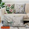 2D Floral Embroidered Pattern Throw Pillow Covers Pattern Cushion Cover Suitable For Sofa Bedroom Car Pillow Cover