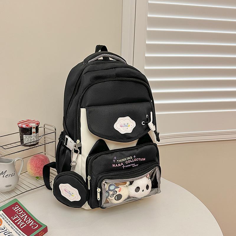 

Small fresh schoolbag, primary school student backpack, large capacity cute backpack, high value cute student schoolbag чорний