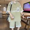 Men's 2 Piece Outfit Letter Print Oversized T-shirt & Shorts Casual Summer Sportswear Set