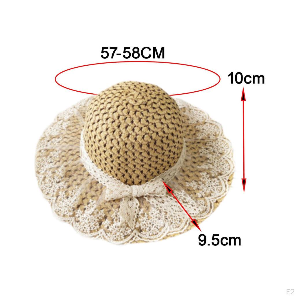 Straw Hats Bohemian Lace Brim Hat for Outdoor Gatherings