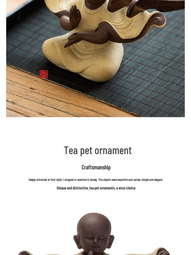 Zisha Little Monk Tea Pet Ornament - Zen Tea Table Decoration & Accessories
