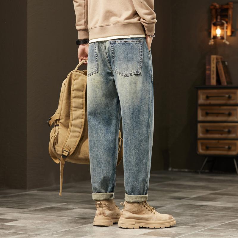 Джинсы мужские свободные прямые американские ретро повседневные брюки 33