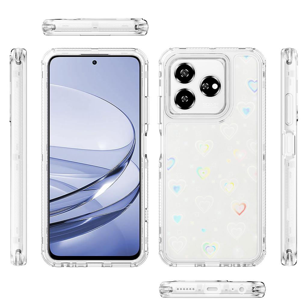 For ZTE Axon 60 Case Precise Cutouts Acrylic TPU Clear Phone Cover with Laser-printed Film