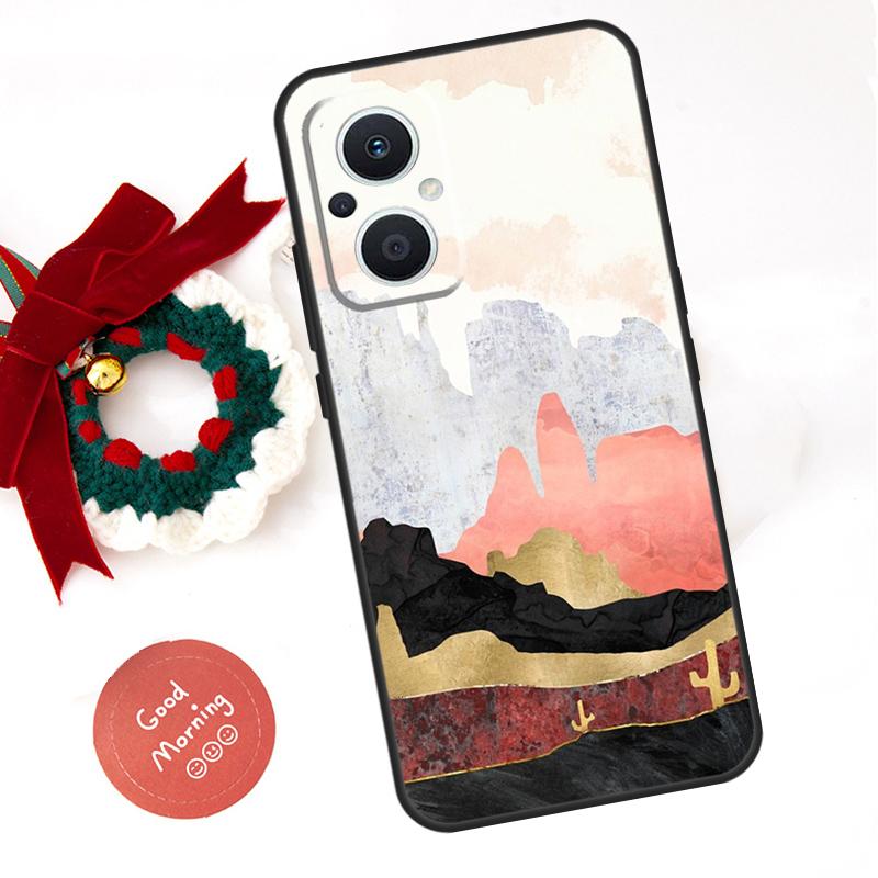 Gold Landscape Painting Funda For OPPO Reno 14F 14 13 12 11 10 Pro 11F 12F 13F 7 8 Lite OPPO Find X8 X5 X9 Pro Case