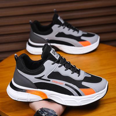 Nuevas zapatillas de correr cómodas de malla 2024, versión coreana, zapatos de papá transpirables de moda y modernos, zapatos deportivos casuales para hombre
