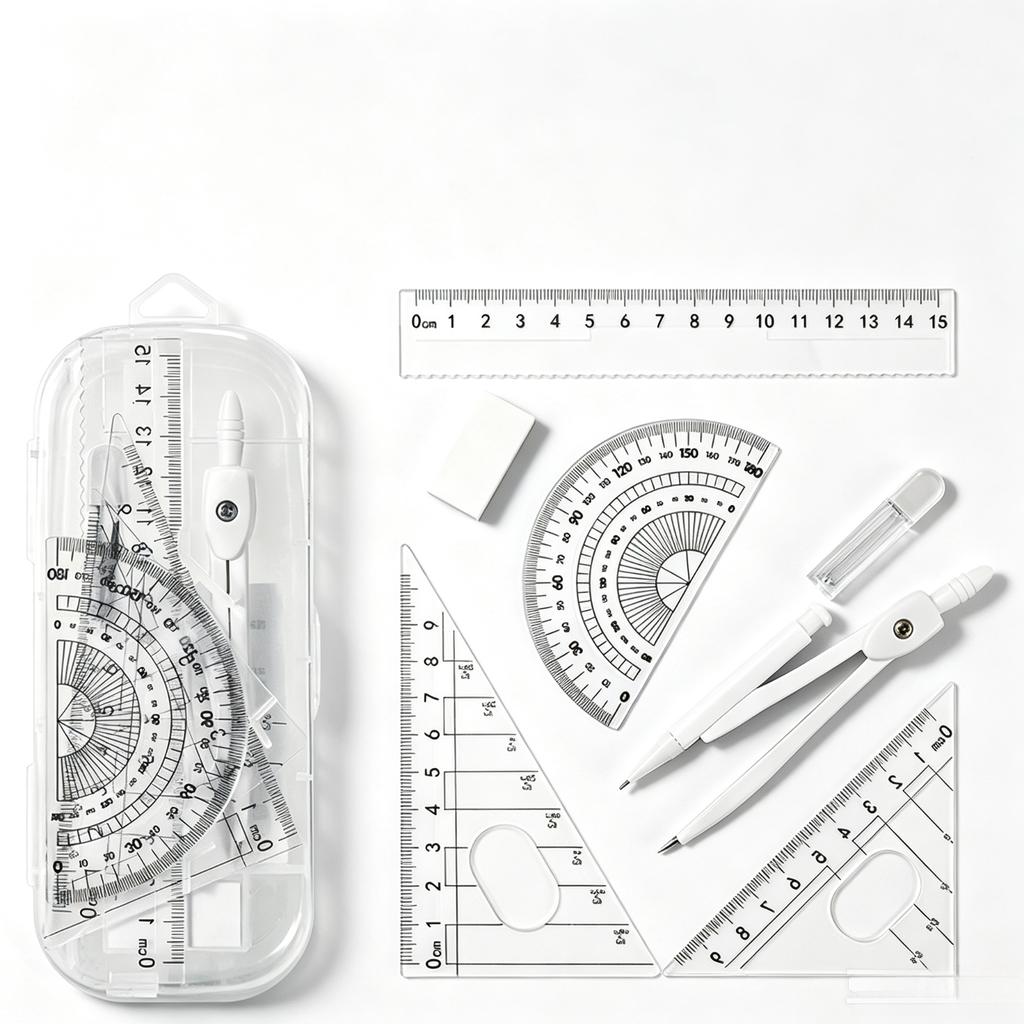 and Ruler Set for Students, Ruler Included, Geometry Kit for Exams and Drawing