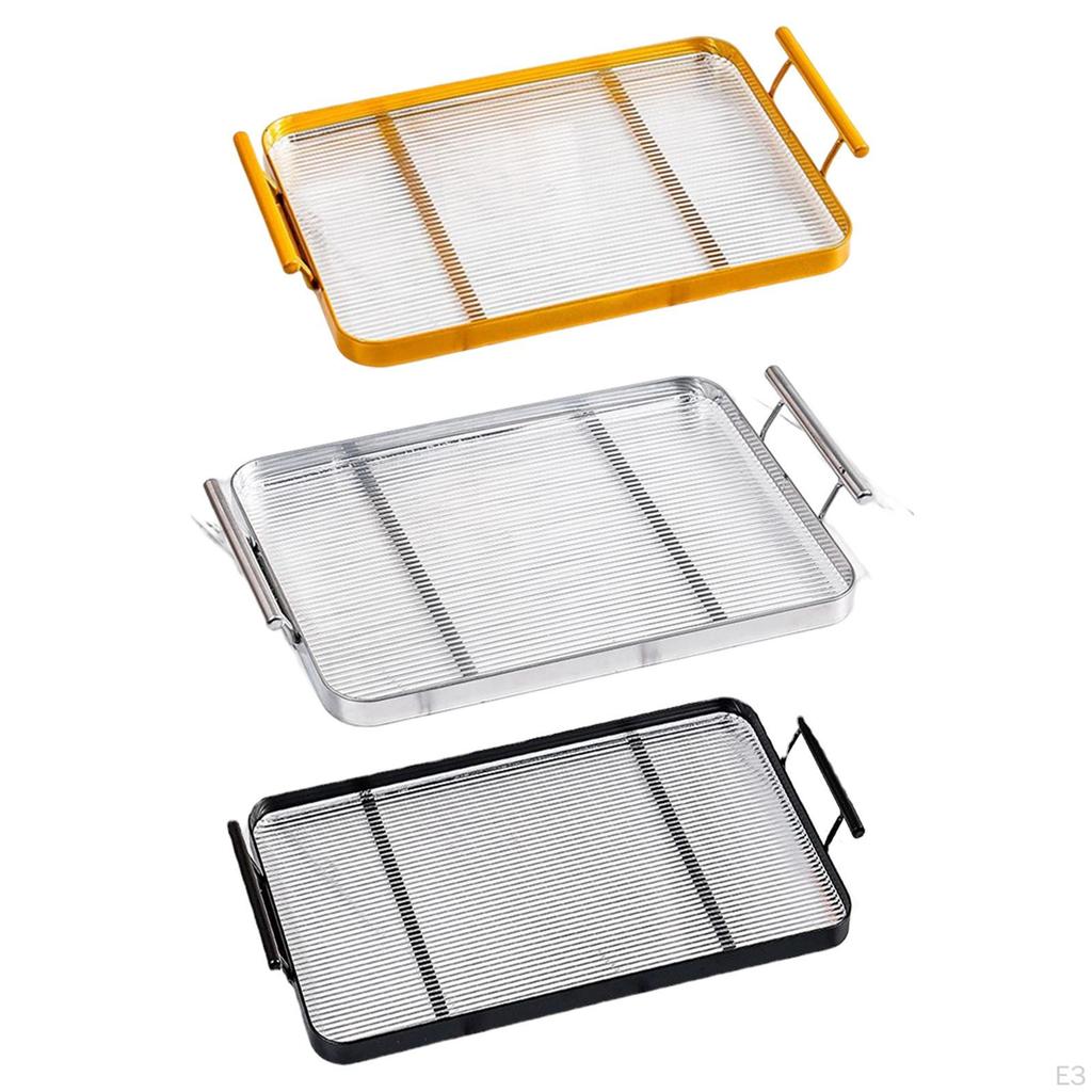 Decorative Tray with Handle Clear Acrylic for Tea dessert Ottoman