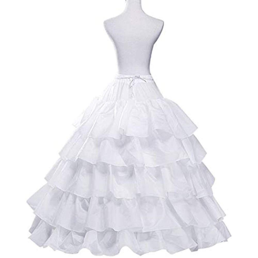 White Bridal Petticoat Puffy Design Hoop Crinoline Fancy Wedding Underskirt  Prom Night