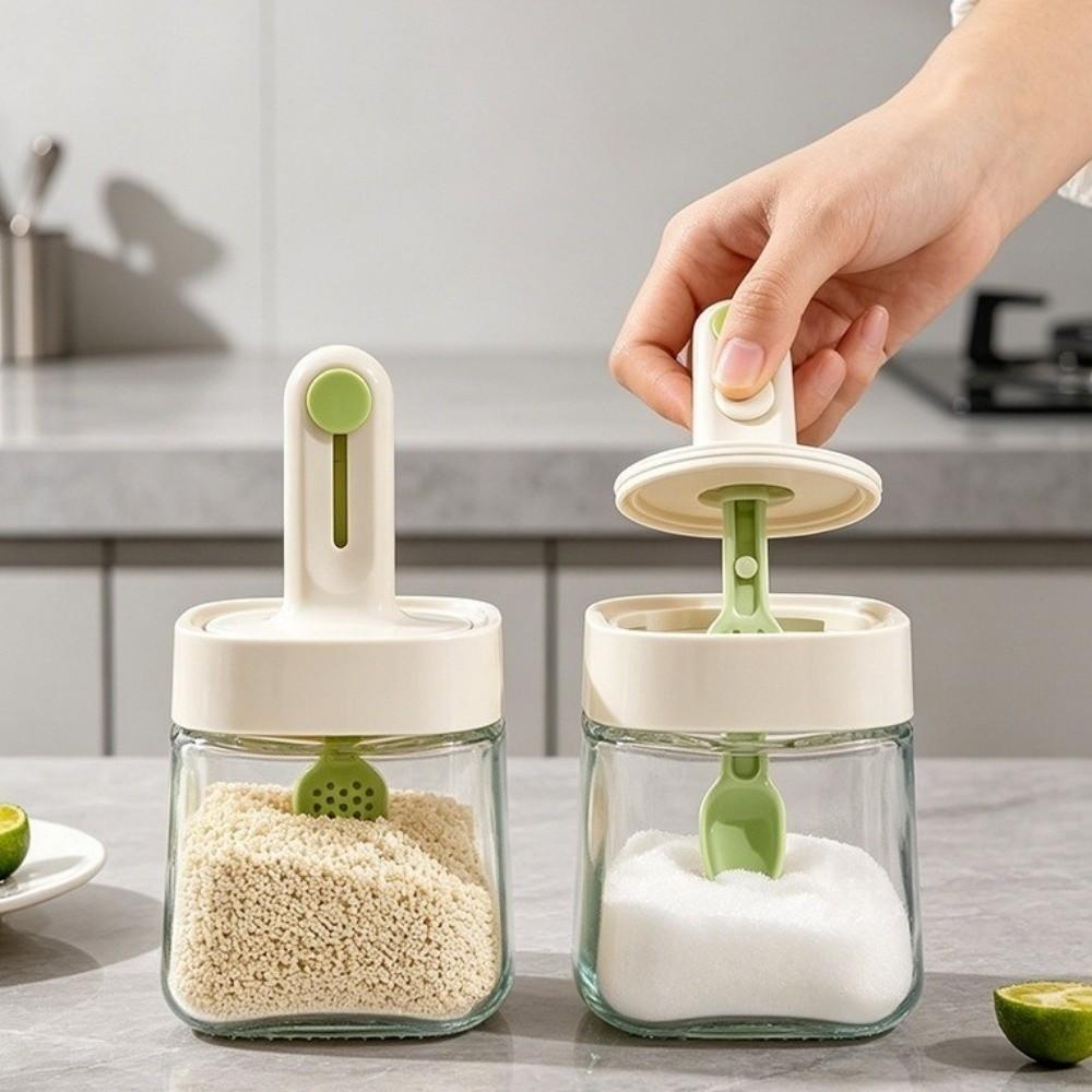 350ML Glass Seasoning Jar Sealed Salt Storage Box Kitchen Accessories Spice Jar Countertop