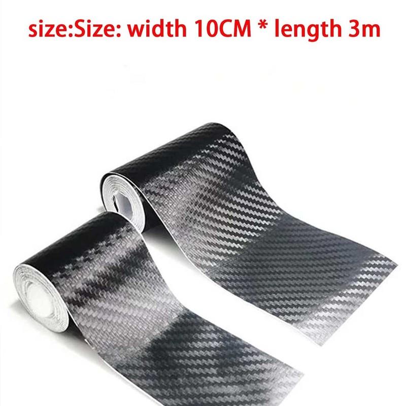 1 Protective Sticker for Car Anti-trampling and Anti-scratch Carbon Fiber Pattern Door Sill 10cm Wide * 3 Meters Long