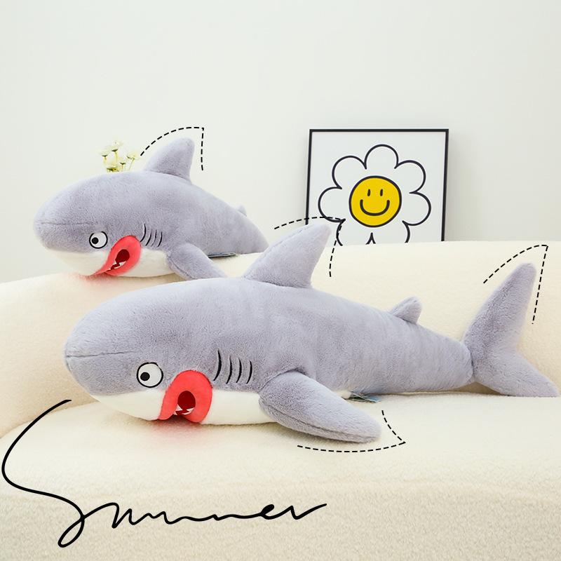 Red Dudu Lips Giant Tooth Shark Plush Toy Cute Children Holiday Gift Doll Pillow