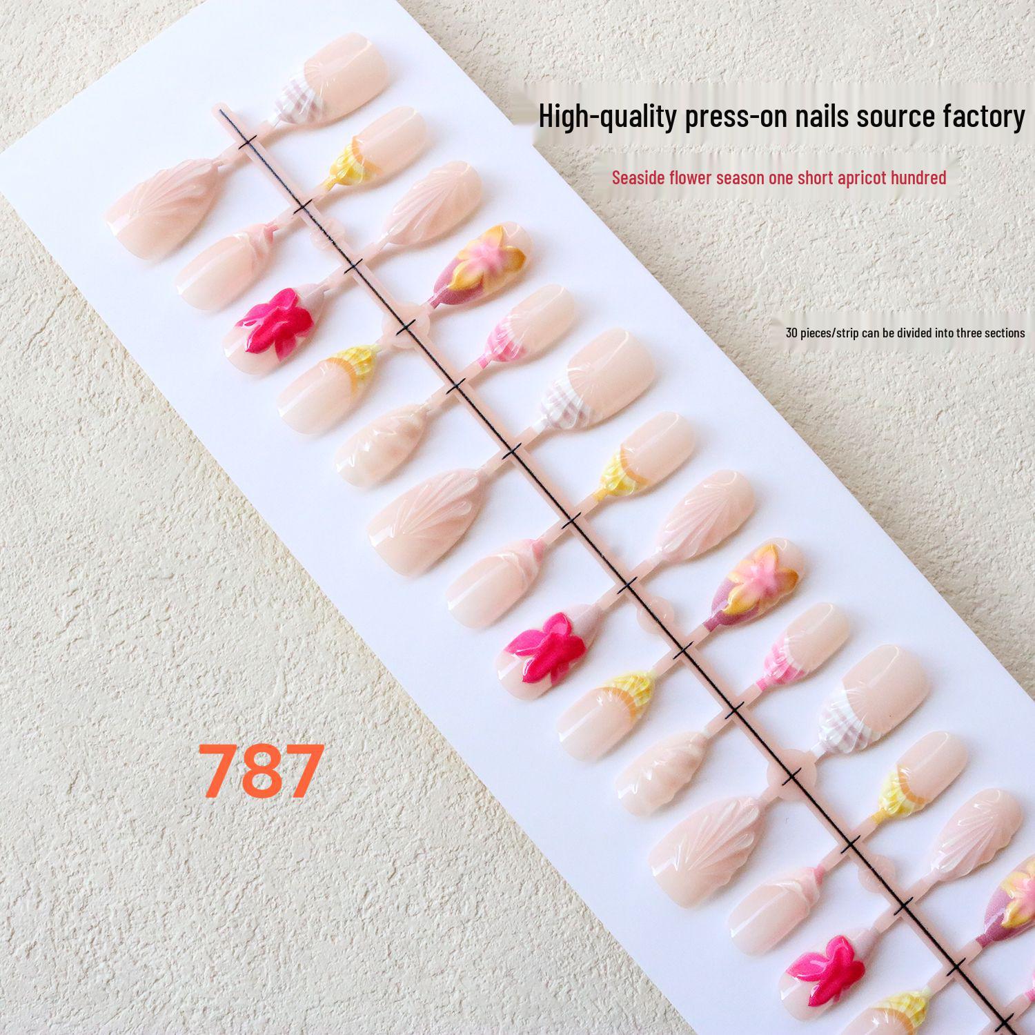 Translucent Nude Pink Wearable Carved Nail Art Stickers
