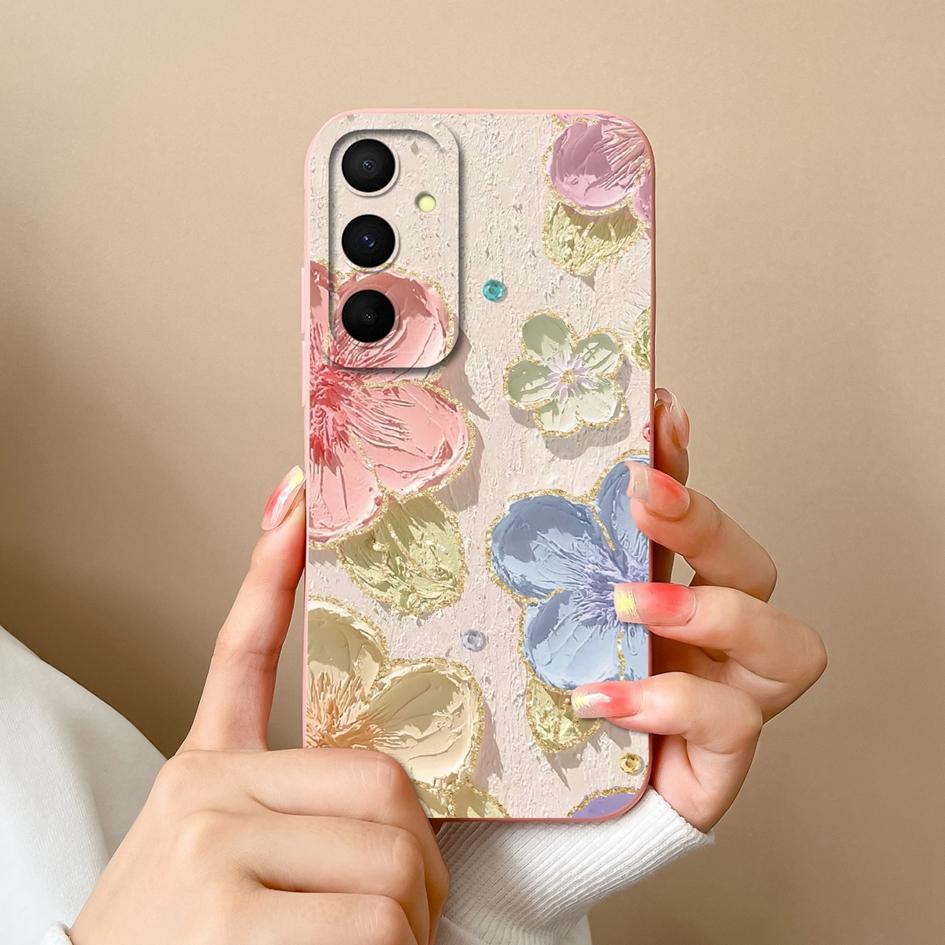 Hülle für Samsung Galaxy A55 S22 S23 M34 A05 A15 C55 F15 S24 Handyhülle Niedliche Kaninchen-Cartoon-Muster Schale Flüssigsilikon Anti-Drop-Stoßfänger für Samsung