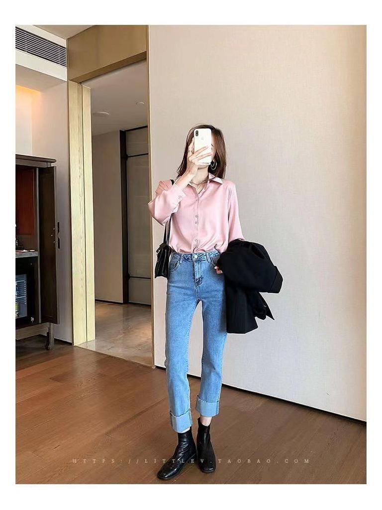 Wrinkle-Resistant Chiffon Long Sleeve Shirt for Women - Spring/Summer Fashion