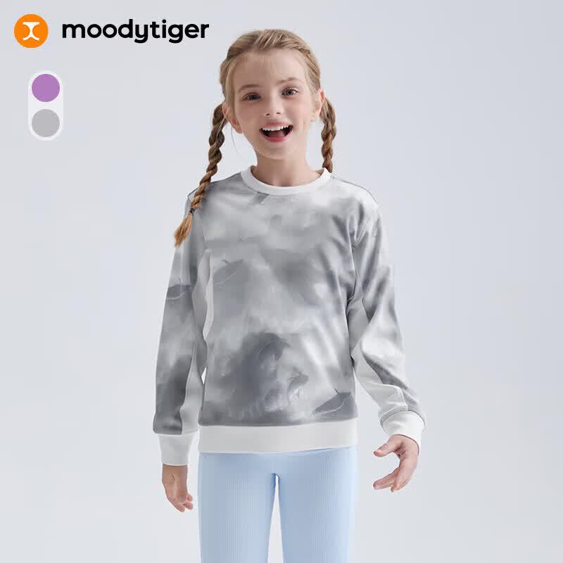 Moodytiger Girls  Moisture-Wicking Round Neck Sweatshirt 110