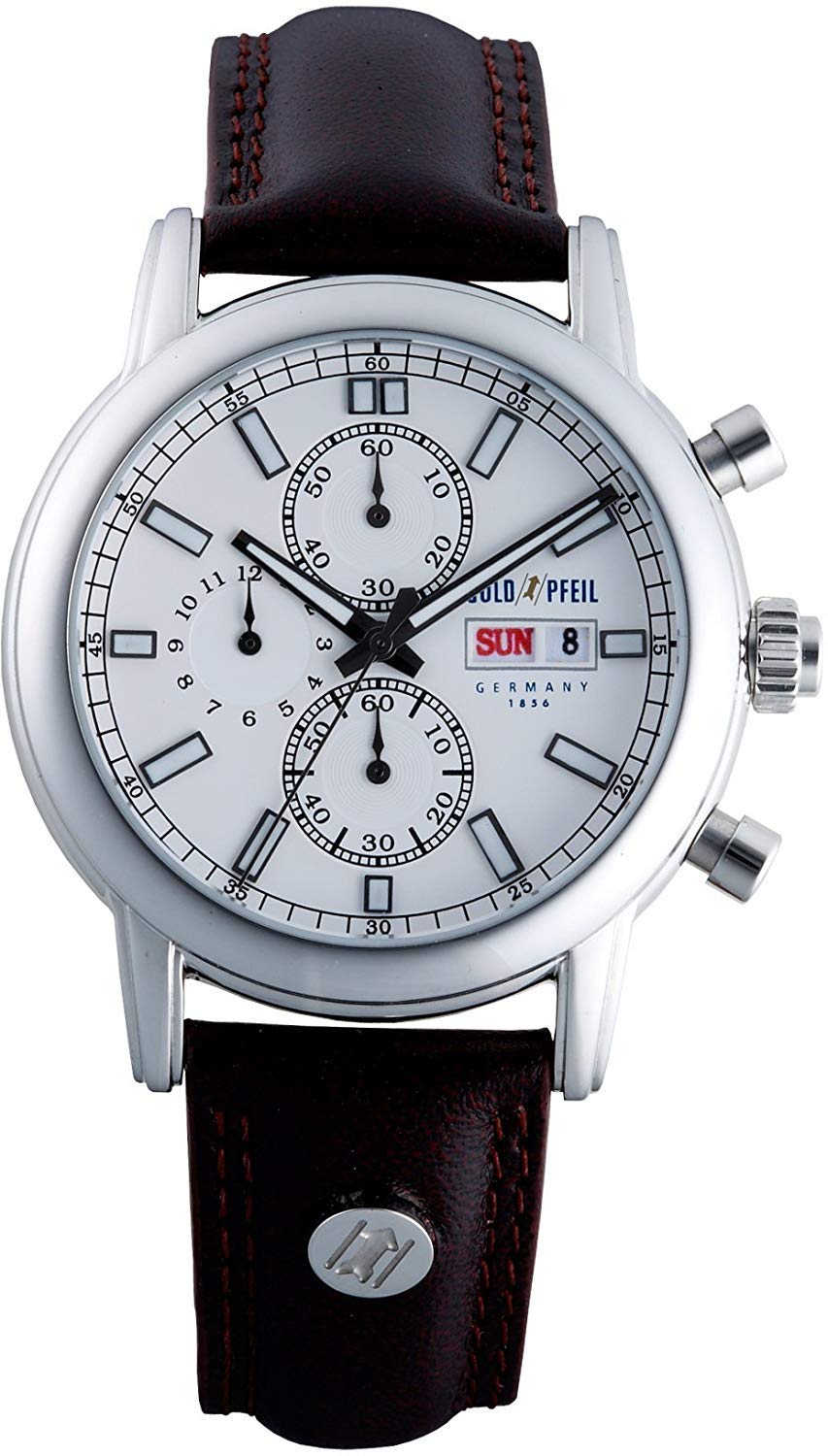 

GOLDPFEIL German Brand Chronograph Oxford Dark Brown G21008SW Watch [Gold File] Men s [Item]