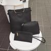 Korean Creative European And American Simple Cat Iron Handbag Three-piece Set Soft Pu Material
