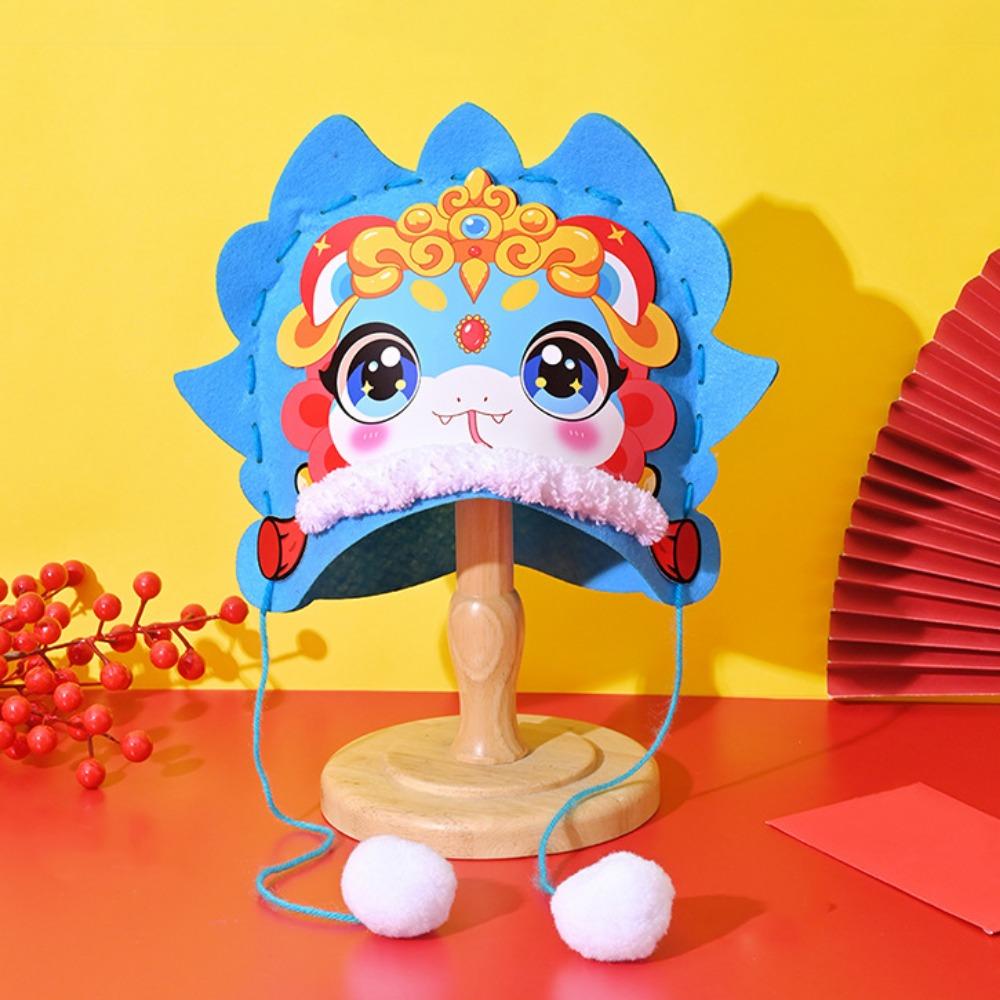 Hand Assembly Chinese New Year Hat Chinese Style Zodiac Snake Head Hat  Spring Festival