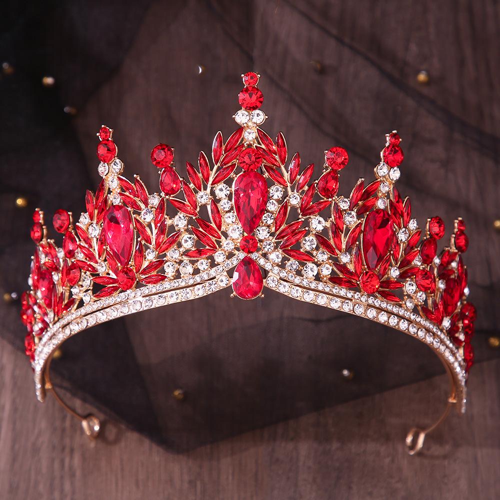 DIEZI Vintage Baroque Crystal Flower Tiara For Women Girls Party Luxury Bridal Bride Rhinestone Crown Hair Accessories Jewelry