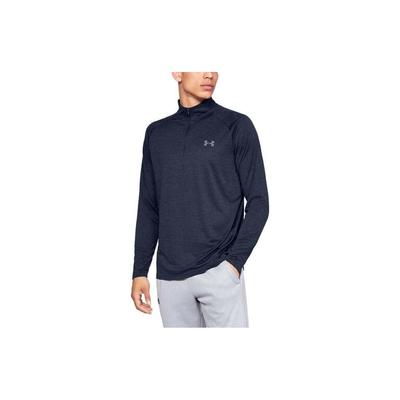 Tech Half-Zip Running Training Long Sleeve T-Shirt Men Tops Academy-Blue 1328495-409