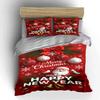Merry Christmas and Happy New Year Bedding Bedding set (1 duvet cover, 2 pillowcases, duvet not included)