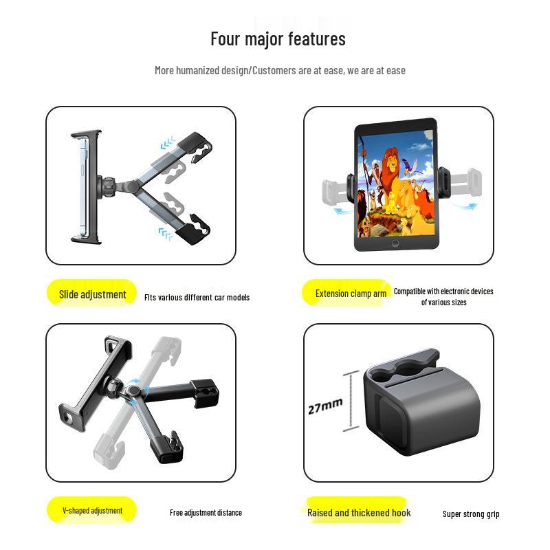 Rotatable Telescopic Universal Car Headrest Phone & Tablet Holder