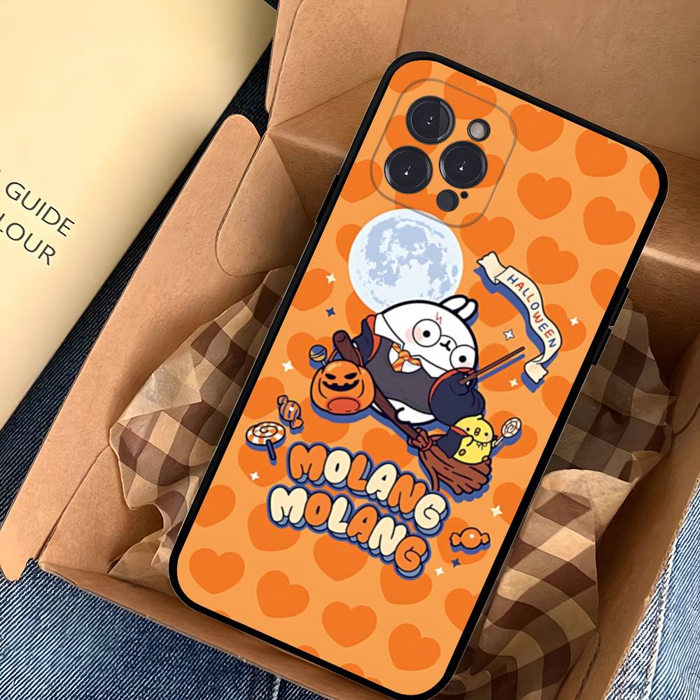 Kawaii Cute Rabbit M-MolangS Anime Phone Case For IPhone 14 Plus 13 Mini 11 16 15 17 Pro Max Protection Shockproof