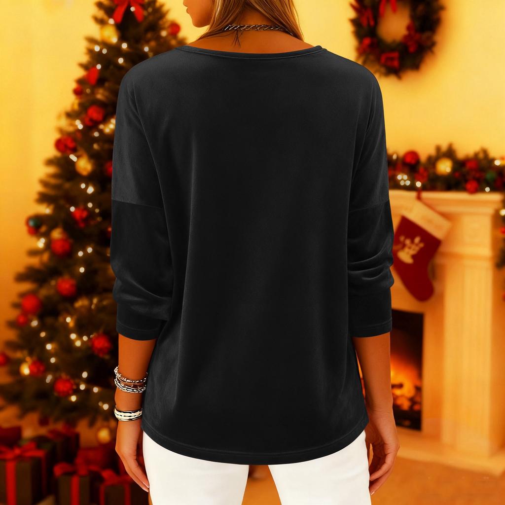 Women's Fashionable Casual Color Versatile Velvet Collared Shirt Long Sleeve