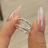 1/2Pcs Geometric Positive Phrases Opening Pinky Ring Light Luxury Adjustable Rings For Women Fashion Jewelry Gift Accessories