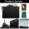 New New Multi-size Fireproof Waterproof Bag Small Size ID Card Storage Bag With Zipper For Certificates Money Cards(blacksilver)