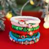 European-American Christmas Letter Clay and Irregular Beaded Bracelet Set