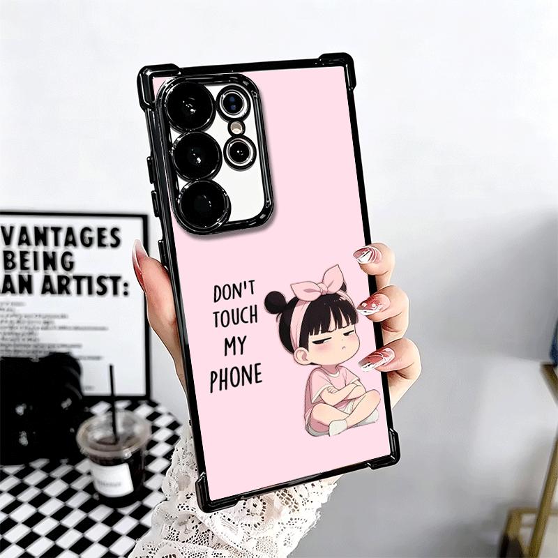Funny Dont Touch My CallPhone Plating Phone Case For Samsung Galaxy S24 S25 FE S26 Edge S23 Ultra S22 S21 Plus S20 Anti-Fall Air