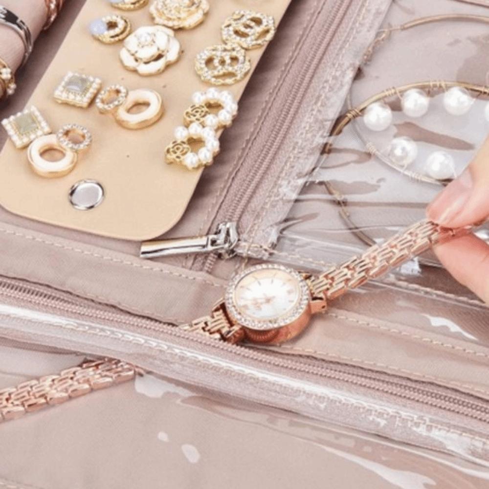 Soft Foldable Jewelry Organizer Portable Necklaces Storage Pouch  Earrings